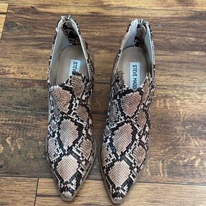 Steve Madden Snakeskin Ankle Booties - Tan and Black